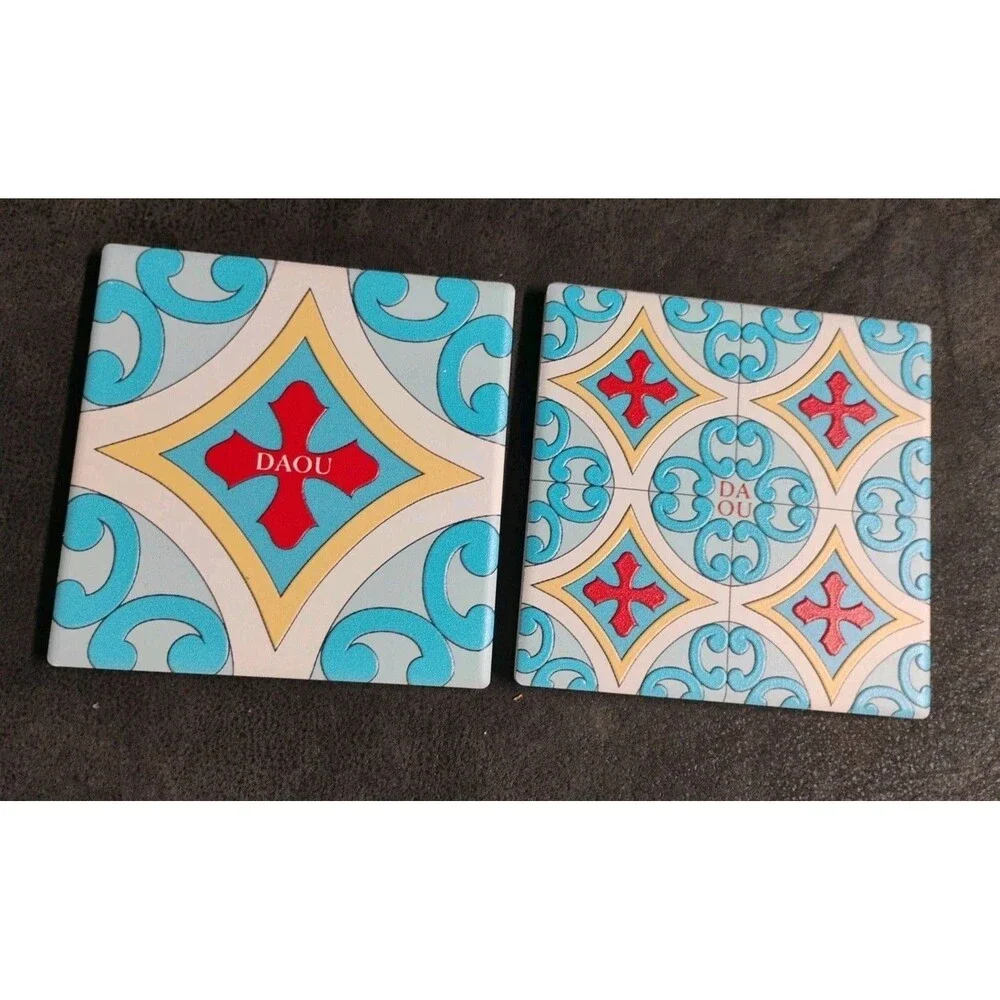 DAOU New Open Box Malibu Style Ceramic Coaster Set of 2